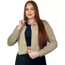 Jaqueta Jeans Feminino Colorida Moda Botão Encapado Promoção