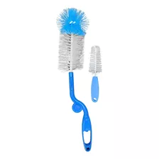 Escova Mamadeira Limpeza Limpar Bico Facil Higienização Azul