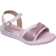 Sandalia Feminina Infantil Com Laço Pink Meninas Moda Baby 