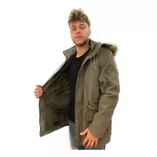 Campera Parka Abrigada Capucha Hombre Gabardina Importada