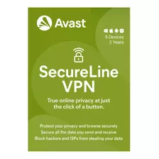 Vpn Avast Secureline Vpn 2024 - 5 Dispositivos - 2 Años