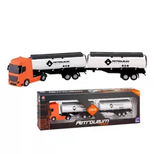 Caminhão Com 2 Tanques Articulados Petroleum Laranja Roma