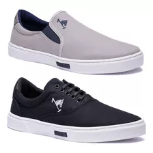 Combo 2 Pares Sapatênis E Iate Polo Joy Casual Confortavel 