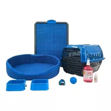 Kit Cachorro Europa Cama Transporte Educador Xixi Sim/não Cor Azul