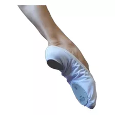 Zapatillas De Danza Media Punta Elastizadas Badanas Blancas