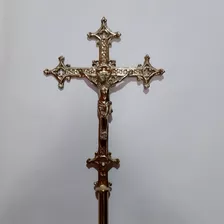 Cruz Processional Com Base 210,0 Cm Metal - Católica Sacra