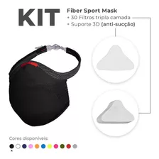 Máscara De Proteção Fiber Knit 3d + 30 Filtros + 1 Suporte 