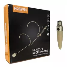 Microfone Headset Ksr Kt3c Bege Mini Xlr P/ Akg Sem Fio Ht3c