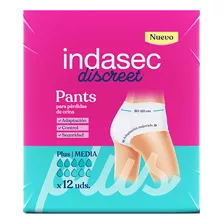 Indasec Pant Plus M X 12 Unidades - Incontinencia Moderada