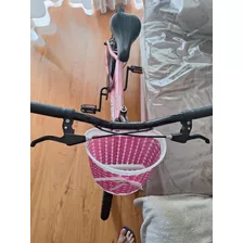 Bicicleta Rosa Com Certinha, Aro 20.
