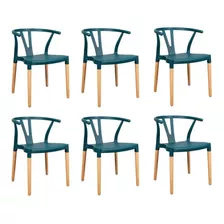 Conjunto 6 Cadeiras Polipropileno Wishbone Yescasa