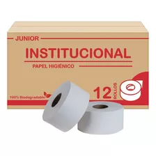 12 Rollos Papel Higiénico Bio Jr Institucional Hoja Doble