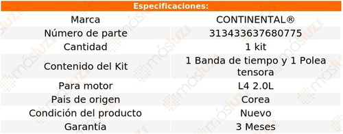 Distribucin Banda Kit Prelude Honda L4 2.0l 88/91 Foto 3