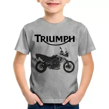 Camiseta Infantil Moto Triumph Tiger 800 Xrx Branca 2016