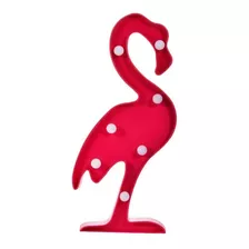 Luminária Decorativa De Led Flamingo Vermelho 7 Leds