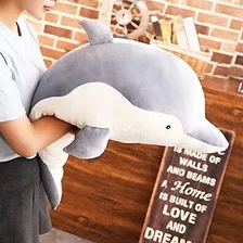 Delfín De Peluche Para Abrazar La Almohada, Suave, Gra...