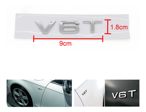 Emblema V6t Para Audi A4, A5, A6, A7, Q3, Q5, Q7, S6, S7, S8 Foto 3