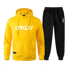 Conjunto Kit Moletom + Calça De Frio Casaco Oakley Promoção 