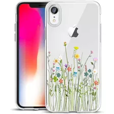 Funda Para iPhone XR, Transparente/flores/resistente