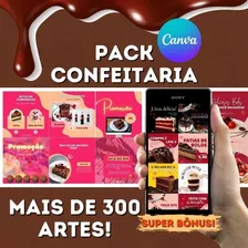 Confeitaria Pack Canva +300 Artes - 100% Editáveis + Bônus