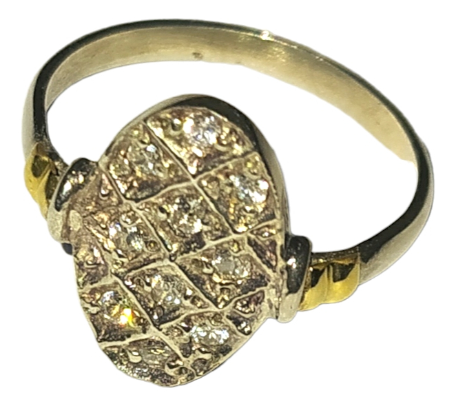 Anillo Plata Oro Y Cubic