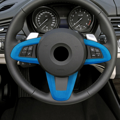 Funda De Volante De Gamuza Azul Cielo Para Bmw Foto 5