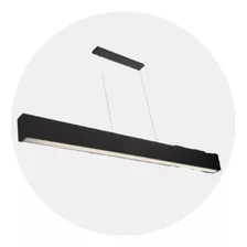 Luminária Pendente 1 Lâmp. Retangular 125cm Alumínio Preto