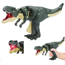 Dinossauro T-rex Tik Tok Mordedor Gatilho Som Rugido Luz 