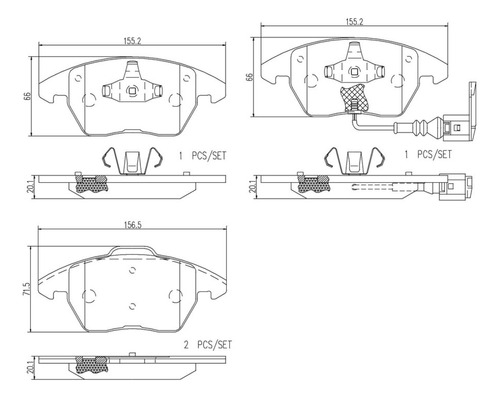 Balatas Delan. Bora 05-10/audi A1 11-18/audi A3 04-13 Brembo Foto 2