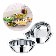 Jogo Panelas Saladeira Bacia Tigela Bowl Aço Inox 3 Peças