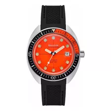 Relógio Bulova Devil Diver Oceangrapher Automático 96b350 Cor Da Correia Prateado Cor Do Bisel Preto/laranja Cor Do Fundo Laranja