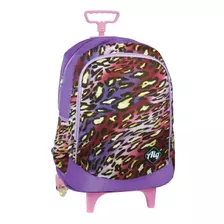 Mochila C/ Rodinha Escolar Feminina 41 Cm Ref. 6702 Aig