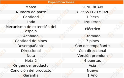 Espejo Lat Izq Elect Crom C/desemp C/direcc Caravan 08/19 Foto 2