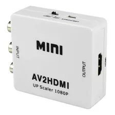 Mini Conversor Av2 Rca Para Hdmi Com Áudio 1080p Full Hd