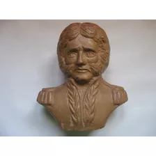 Escultura Busto De Facundo Quiroga En Ceramica, Terracota