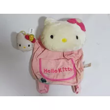 Pelúcia Sanrio Hello Kitty Bolsa Mochila 23x18cm + Mini 9cm 