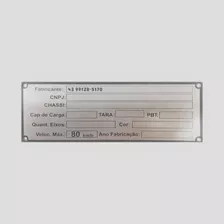1 Plaqueta De Identificação Para Reboques C/gravação Pinada 