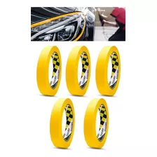 Kit 5 Fitas Crepe Automotiva Adelbras Amarela 24mm X 40m Cor Amarelo Escuro