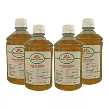 4 Óleo Rícino Puro C/ Laudo De Análise Cresc.de Cabelo 500ml