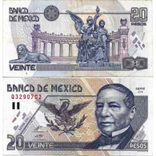 Billete De 20 Pesos Juarez (usado)