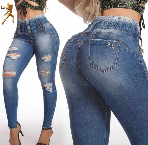 Calça Jeans Feminina Rhero De Luxo Rasgada Com Lycra - 56128