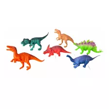 Kit Com 6 Peças Dinossauros De Borracha + 2 Ovos - Miniatura