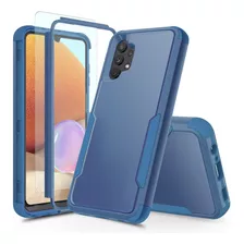 Funda Mate Azul + Protector Para Samsung Galaxy A32 5g