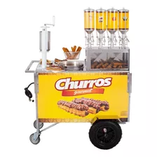 Carrinho De Churros Gourmet Masseira Fuso E 4 Doceiras