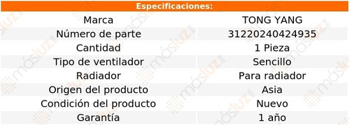 Motoventilador Sencillo Nissan Pathfinder 05/07 Tong Yang Foto 2