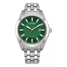 Citizen Peyten Ecodrive Green Dial Bm7530-50x Color De La Correa Plata Color Del Bisel Plata Color Del Fondo Verde