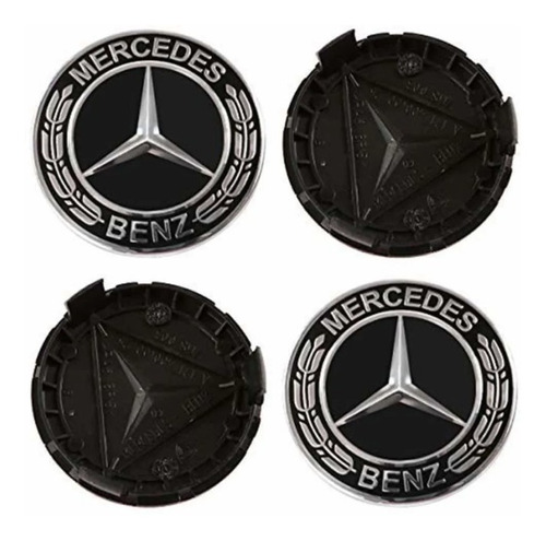 4 Centros Tapas De Rin 75mm Mercedes Benz Clase B,c,cla,gl Foto 8