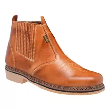 Botina Country Masculina Texana Couro Legítimo Franca Oferta