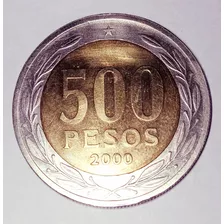 Moneda 500 Pesos Chile 2000 Nueva Unc Coleccion