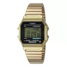 Relógio Timex Dourado Masculino T78677 Cor Do Fundo Preto